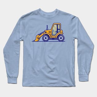 Tractor Vehicle Cartoon Illustration Long Sleeve T-Shirt